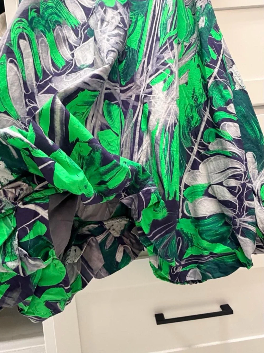 JNBY Girls' Green Floral Bubble Dress